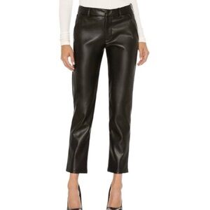 NWT MSRP $140 LBLC the Label Sleek Black Vegan Leather “Franny Trouser” Size Lrg